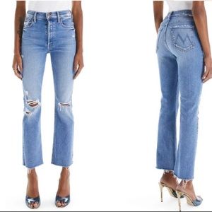 Mother Denim The Tripper Ripped High Waist Ankle Fray Jean Play Like a Pirate 28